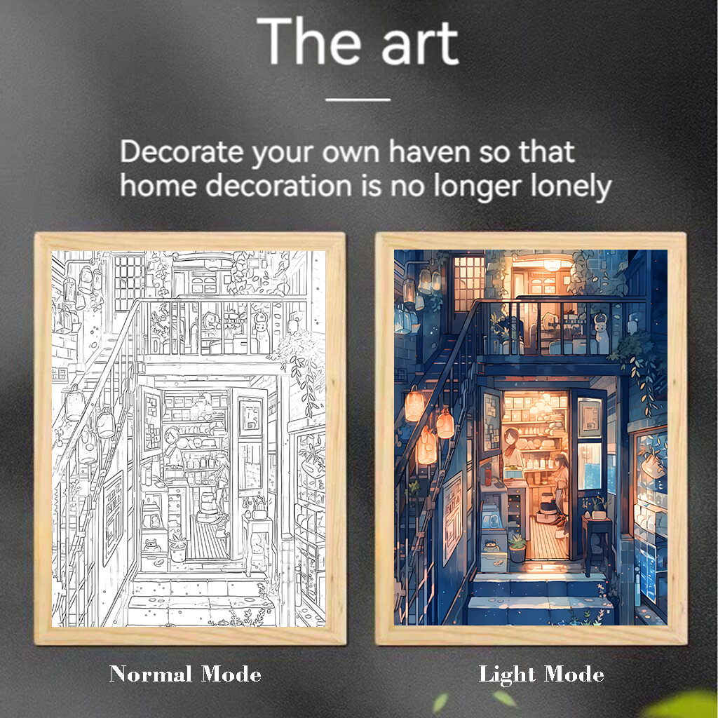 Customized Light Painting | 8-inch / A4 | Mirror Style or Line Art Style | USB Cable | 3 Light Modes - Image 2