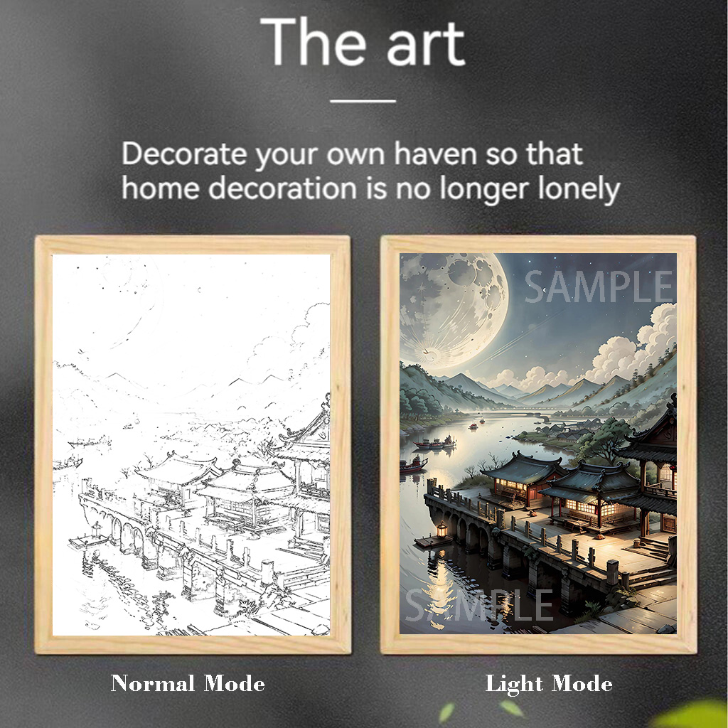 Customized Light Painting | 8-inch / A4 | Mirror Style or Line Art Style | USB Cable | 3 Light Modes - Image 8